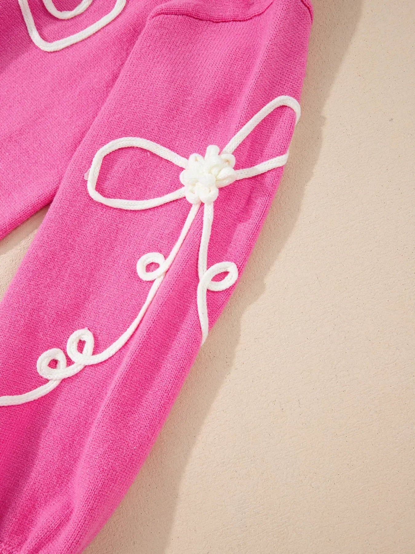 Ribbed Hem Long Sleeve Bow Tie Sweater - DAVERRI FASHIONS