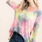 BiBi Tie Dye Print Low Gauge Knit Top - DAVERRI FASHIONS