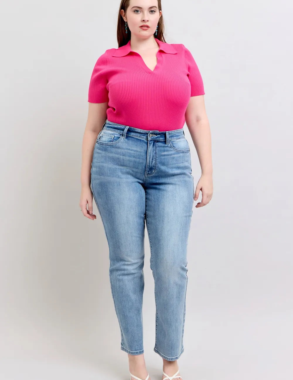Judy Blue Plus Size High Waist Dad Jeans | Jeans Daverri Fashions