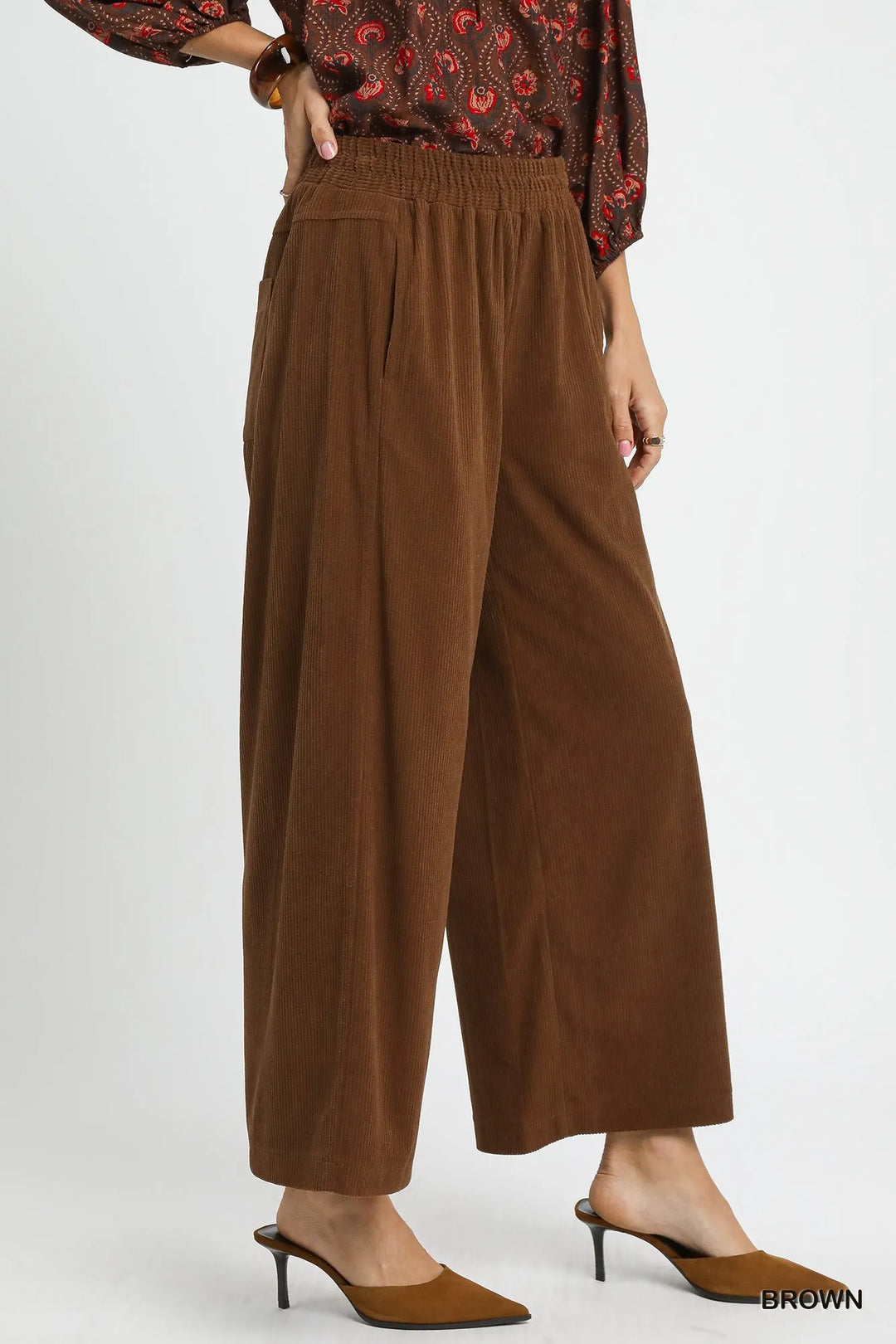 Umgee Wide-Leg Corduroy Pants Pants
