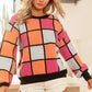 BiBi Multi Color Checker Pattern Sweater - DAVERRI FASHIONS