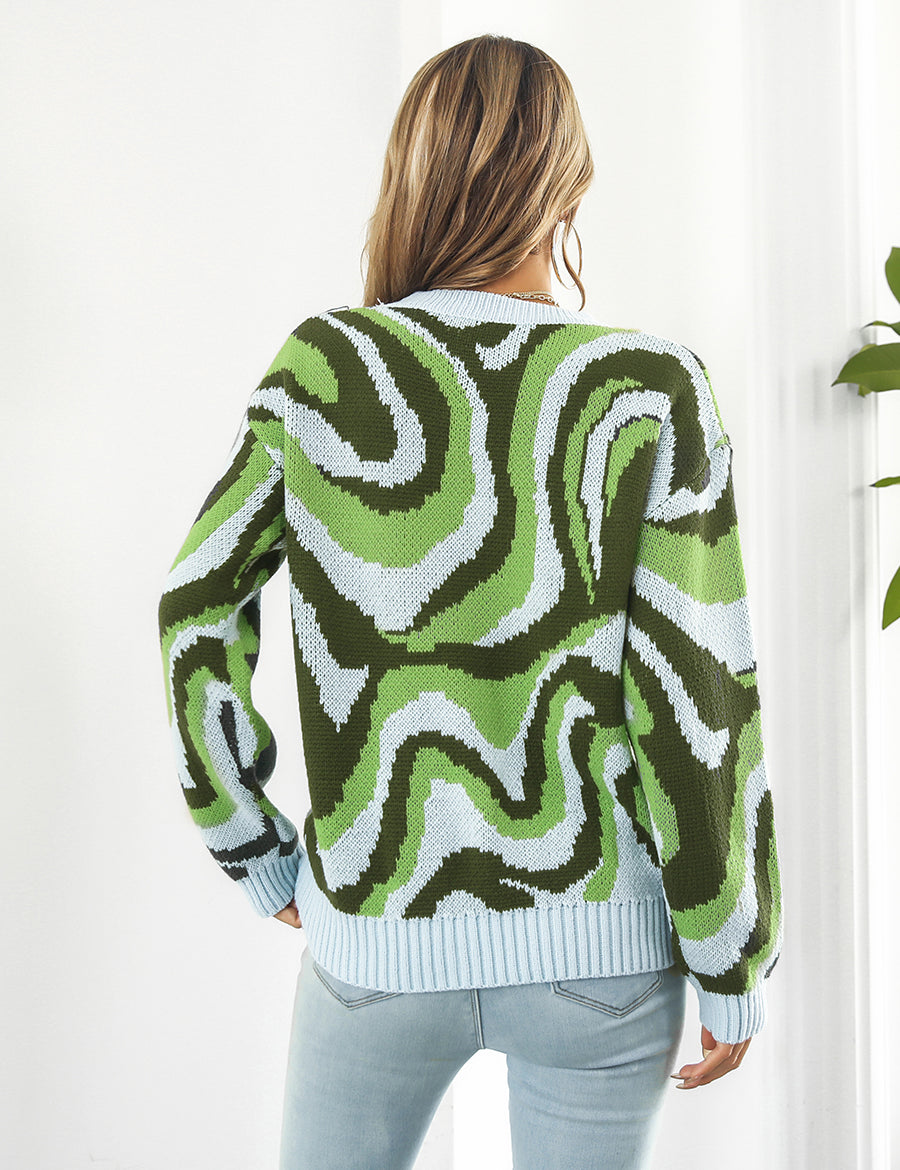 Round Neck Dropped Shoulder Sweater | Sweaters Daverri Fashions