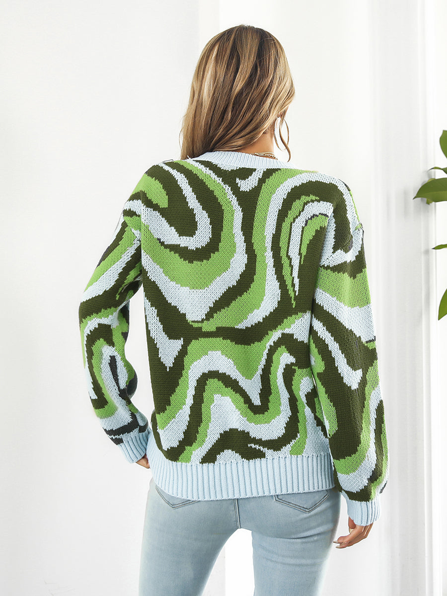 Round Neck Dropped Shoulder Sweater | Sweaters Daverri Fashions
