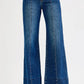 RISEN Full Size Tummy Control Mid Rise Ankle Wide Flare Jeans Plus Size