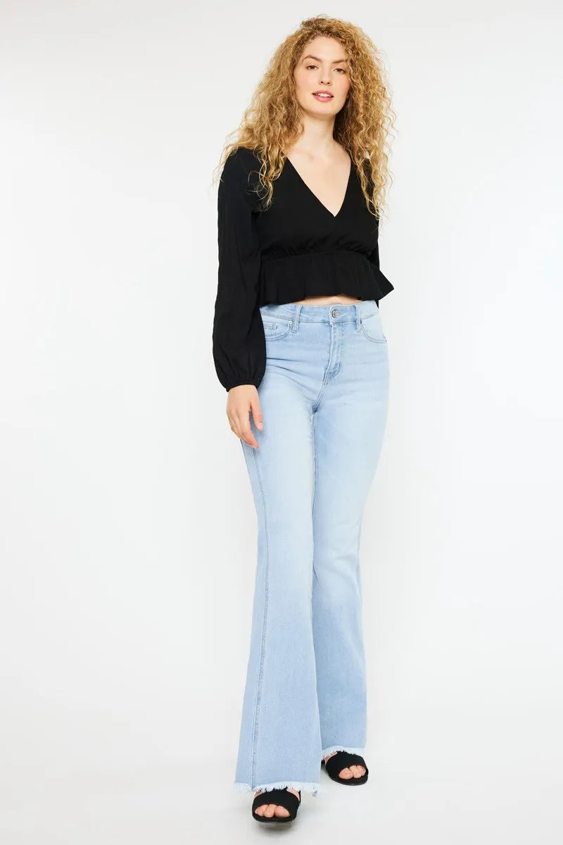 Kancan High Rise Curvy Flare Jeans | Jeans Daverri Fashions