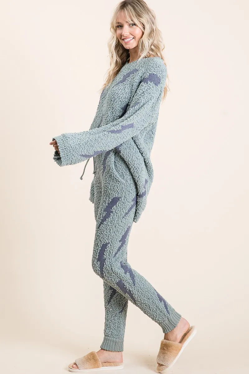 BiBi Cozy Soft Hairy Popcorn Sweater Pants | Pants Daverri Fashions