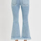 RISEN Full Size Raw Hem Distressed Cropped Flare Jeans Plus Size