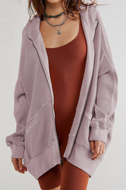 Zip-Up Long Sleeve Jacket | Jackets Daverri Fashions