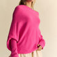 Davi & Dani Solid Color Batwing Sleeve Sweater Sweaters