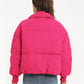 Zip Up Turtleneck Long Sleeve Puffer Jacket - DAVERRI FASHIONS