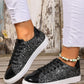 Sequin Lace Up Sneakers - DAVERRI FASHIONS