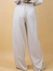 Elastic Waist Wide Leg Pants | Pants Daverri Fashions