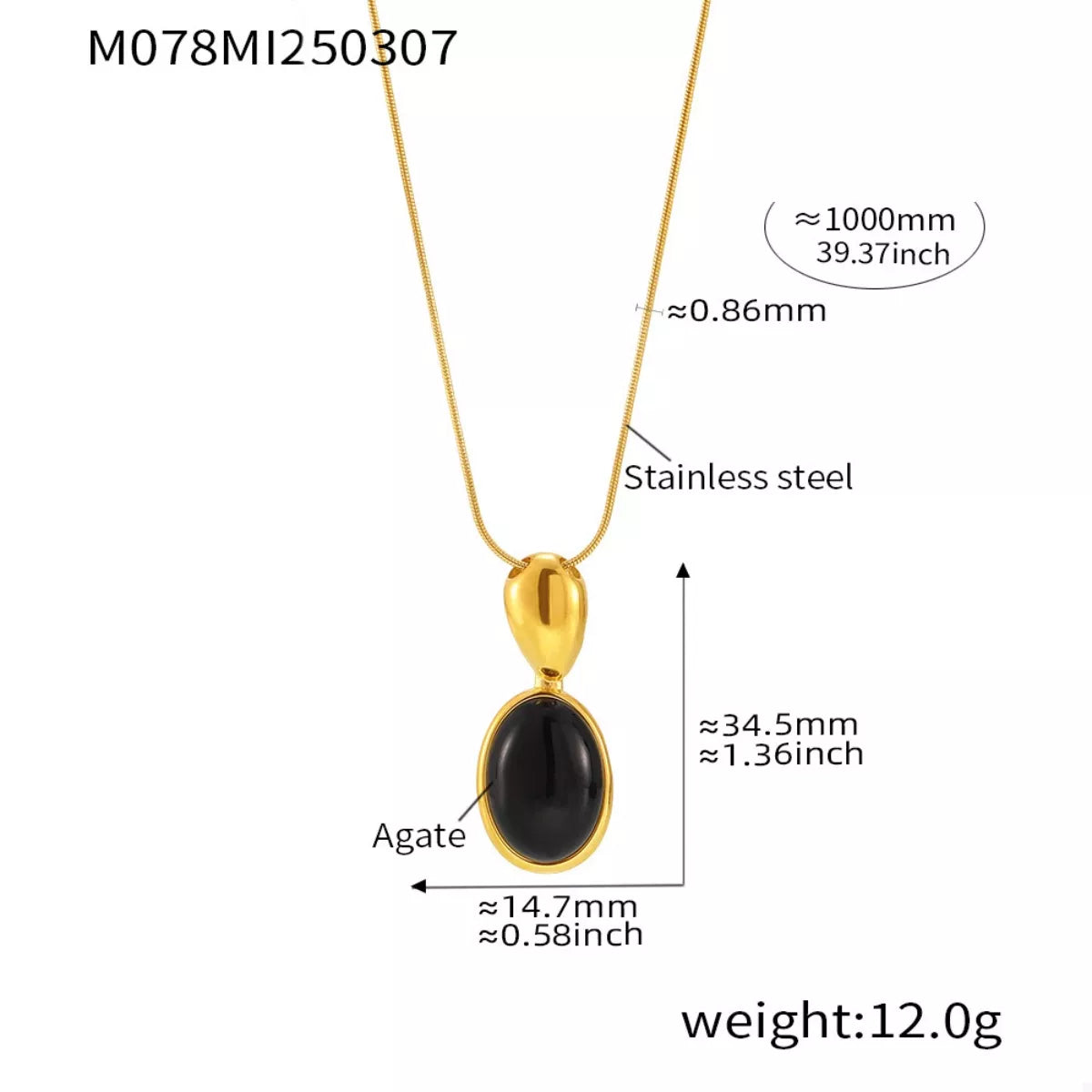 18K Gold-Plated Stainless Steel Necklace with Teardrop Pendant | Necklaces Daverri Fashions