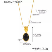 18K Gold-Plated Stainless Steel Necklace with Teardrop Pendant | Necklaces Daverri Fashions