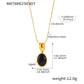 18K Gold-Plated Stainless Steel Necklace with Teardrop Pendant - DAVERRI FASHIONS