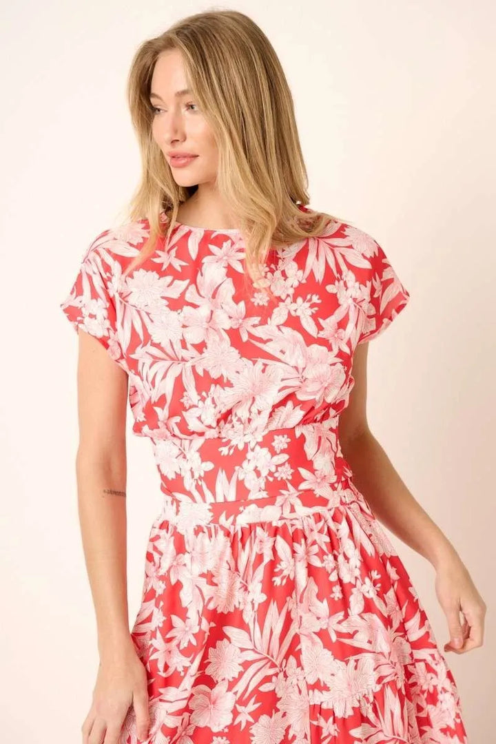 Mittoshop Tropical Print Top and Skirt Set Outfit Sets