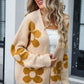 Flower Open Front Long Sleeve Cardigan - DAVERRI FASHIONS