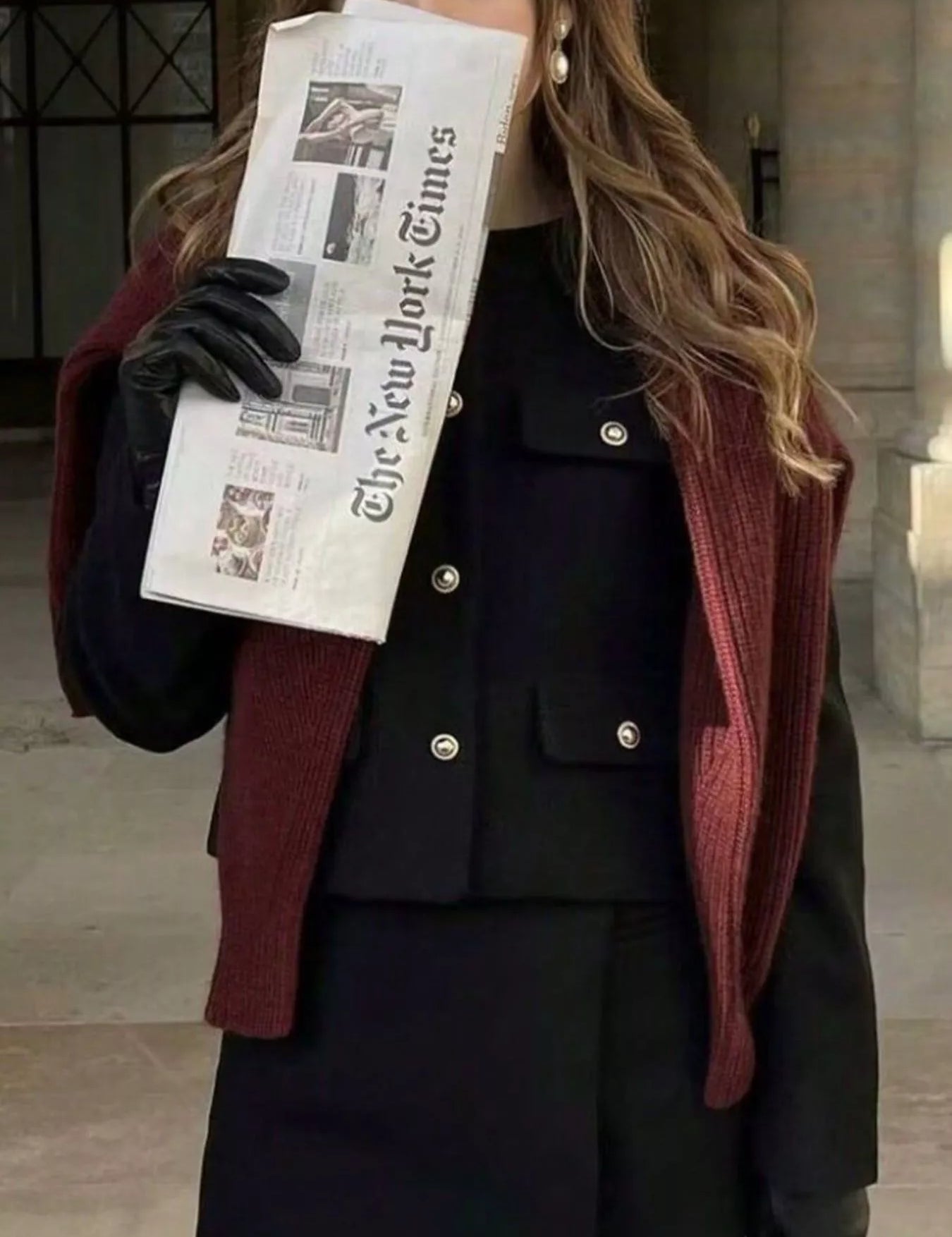 Black Tweed Button Up Cropped Jacket | Jackets Daverri Fashions