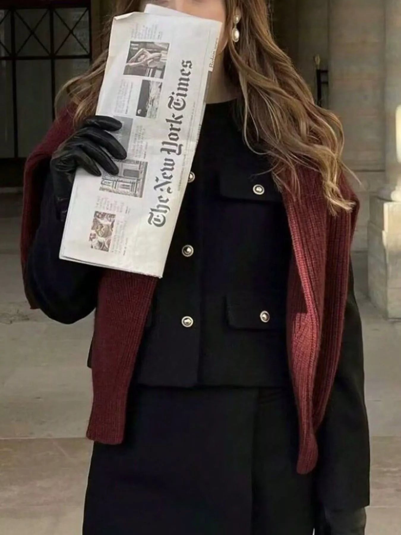 Black Tweed Button Up Cropped Jacket | Jackets Daverri Fashions