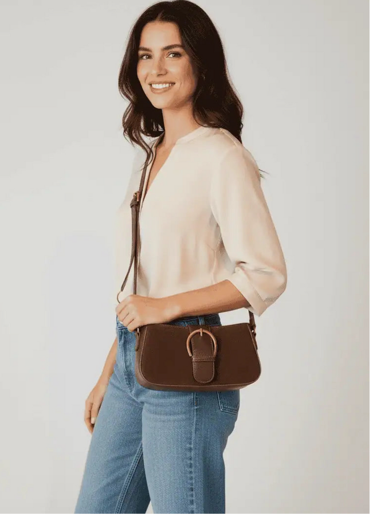 Lexi Suede Crossbody Saddle Bag | Handbags Daverri Fashions