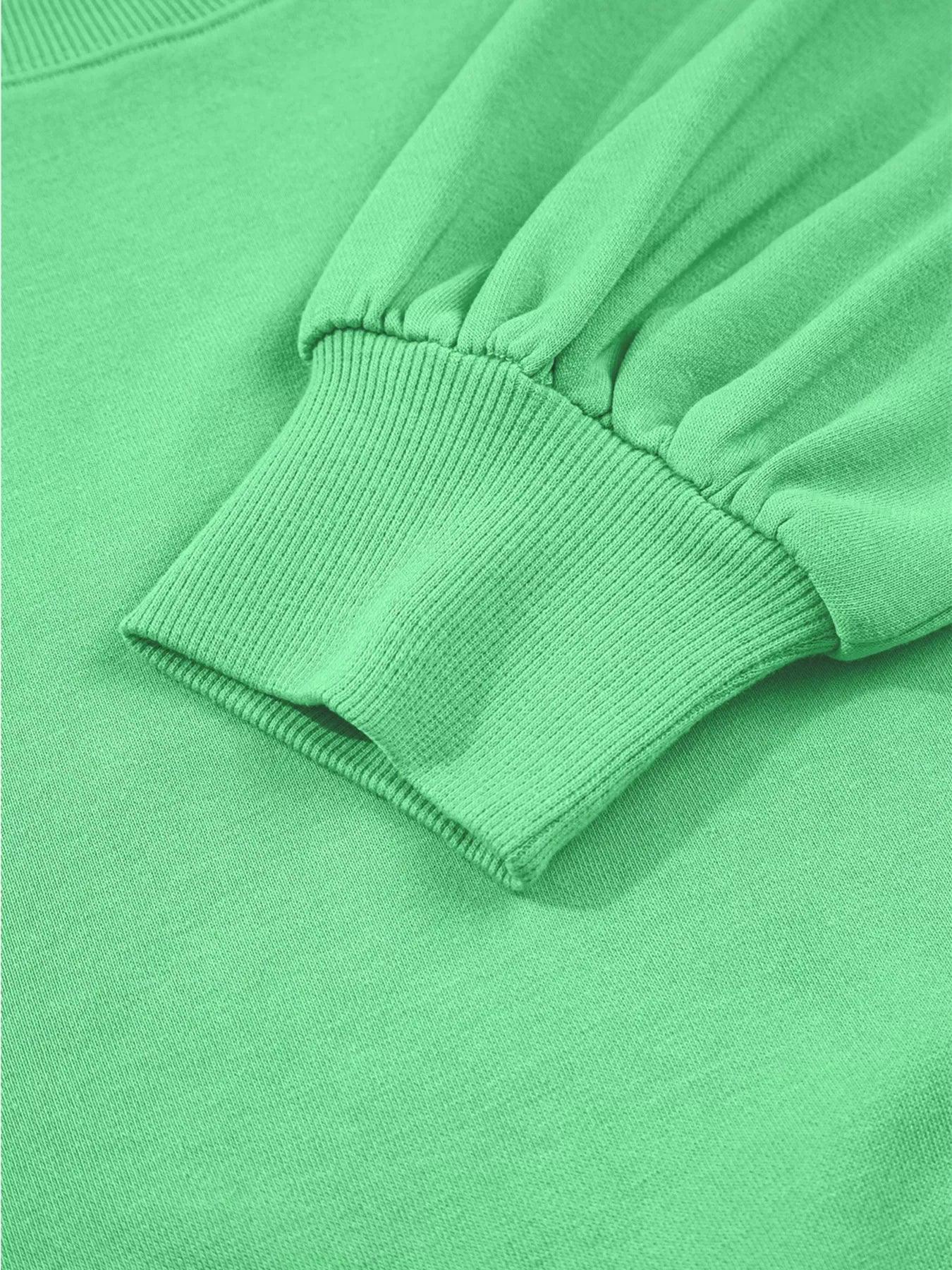 Drop Shoulder Puff Sleeve Crop Top and Drawstring Wide Leg Pants Set - DAVERRI FASHIONS