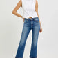 RISEN Mid Rise Ankle Straight Cuffed Jeans - DAVERRI FASHIONS