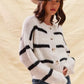 SO ME Stripe Soft Touch Button Cozy Sweater Cardigan - DAVERRI FASHIONS