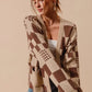 SO ME Checkered Open Front Cardigan with Pockets