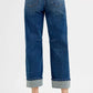 RISEN Slouchy Crop Barrel Cuffed Jeans - DAVERRI FASHIONS