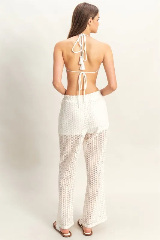 HYFVE Crochet Bra and Drawstring Pants Set Outfit Sets