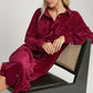 Umgee Texture Curved Hem Button Down Shirt Dress Midi Dresses
