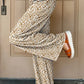 Leopard Drawstring Elastic Waistband Loose Pants - DAVERRI FASHIONS