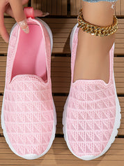 Pink Breathable Mesh Slip-On Sneakers | Sneakers Daverri Fashions