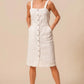 SO ME Button Down Pocket Front Pinafore Dress