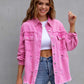 Distressed Drop Shoulder Denim Jacket - DAVERRI FASHIONS