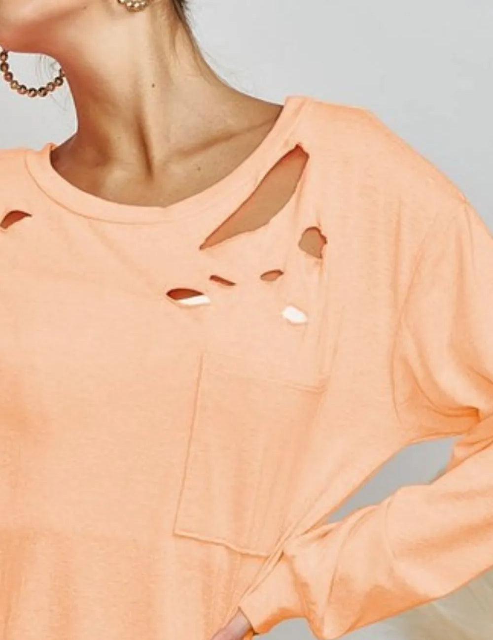 BiBi Triblend with Laser Cut Detailed T-Shirt | T-Shirts Daverri Fashions