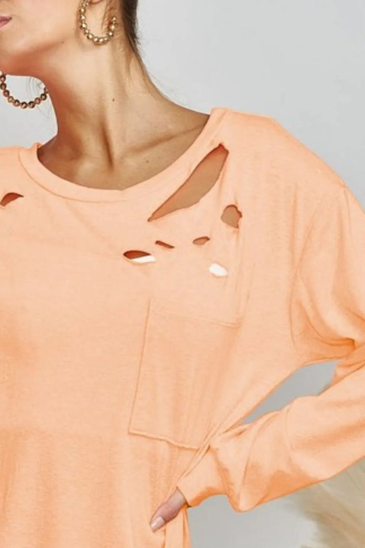 BiBi Triblend with Laser Cut Detailed T-Shirt T-Shirts