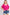 GeeGee V-Neck Ruffle Trim Short Sleeve Blouse MAGENTA
