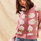 SO ME Strawberry Fruit All Over Button Sweater Cardigan - DAVERRI FASHIONS