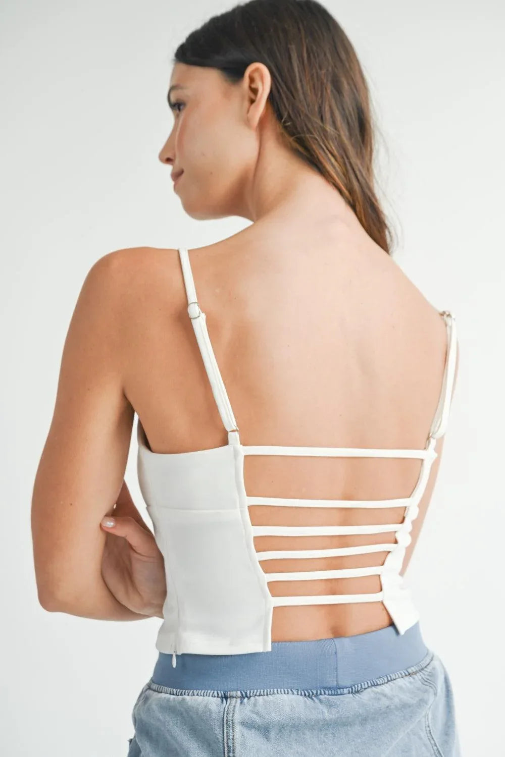 MABLE Strappy Back Cropped Cami - DAVERRI FASHIONS