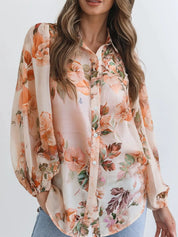 Floral Print Button-Up Shirt | Shirts Daverri Fashions