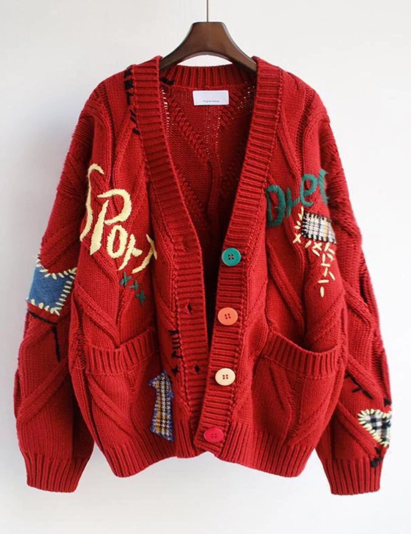 Scarlet One Size Cable Knit Button Up Cardigan | Cardigans Daverri Fashions