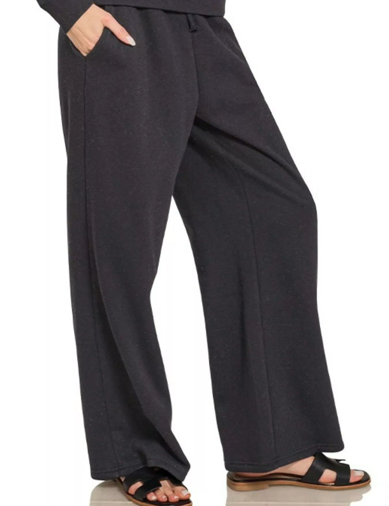 Zenana Fleece Long Sleeve Top and Sweatpants Set | Loungewear Sets Daverri Fashions