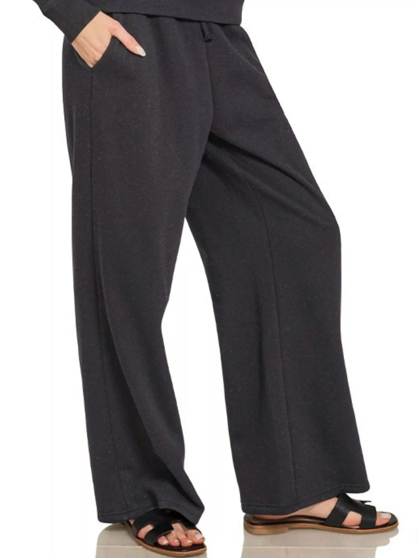 Zenana Fleece Long Sleeve Top and Sweatpants Set | Loungewear Sets Daverri Fashions
