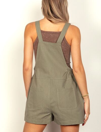 VERY J Adjustable Suspender Overalls with Pockets