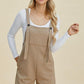 Double Take Textured Shortalls Plus Size Khaki Shortalls