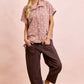BiBi Washed Terry Pants with Pockets Vintage Mocha - DAVERRI FASHIONS