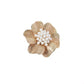 18K Gold-Plated Pearl Flower Ring - DAVERRI FASHIONS