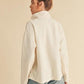 Aemi+Co White Half Snap Lightweight Pullover Tops