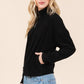 BOMBOM Quarter Zip Long Sleeve Sweatshirt with Pockets - DAVERRI FASHIONS